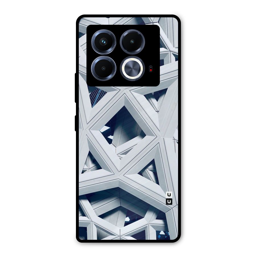Abstract White Lines Metal Back Case for Infinix Note 40 5G