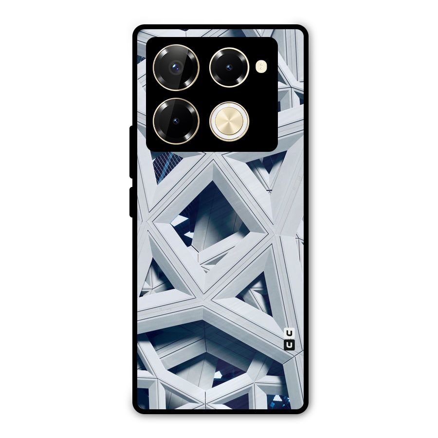 Abstract White Lines Metal Back Case for Infinix Note 40 Pro
