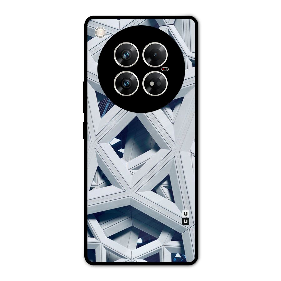 Abstract White Lines Metal Back Case for Infinix Zero 40 5G