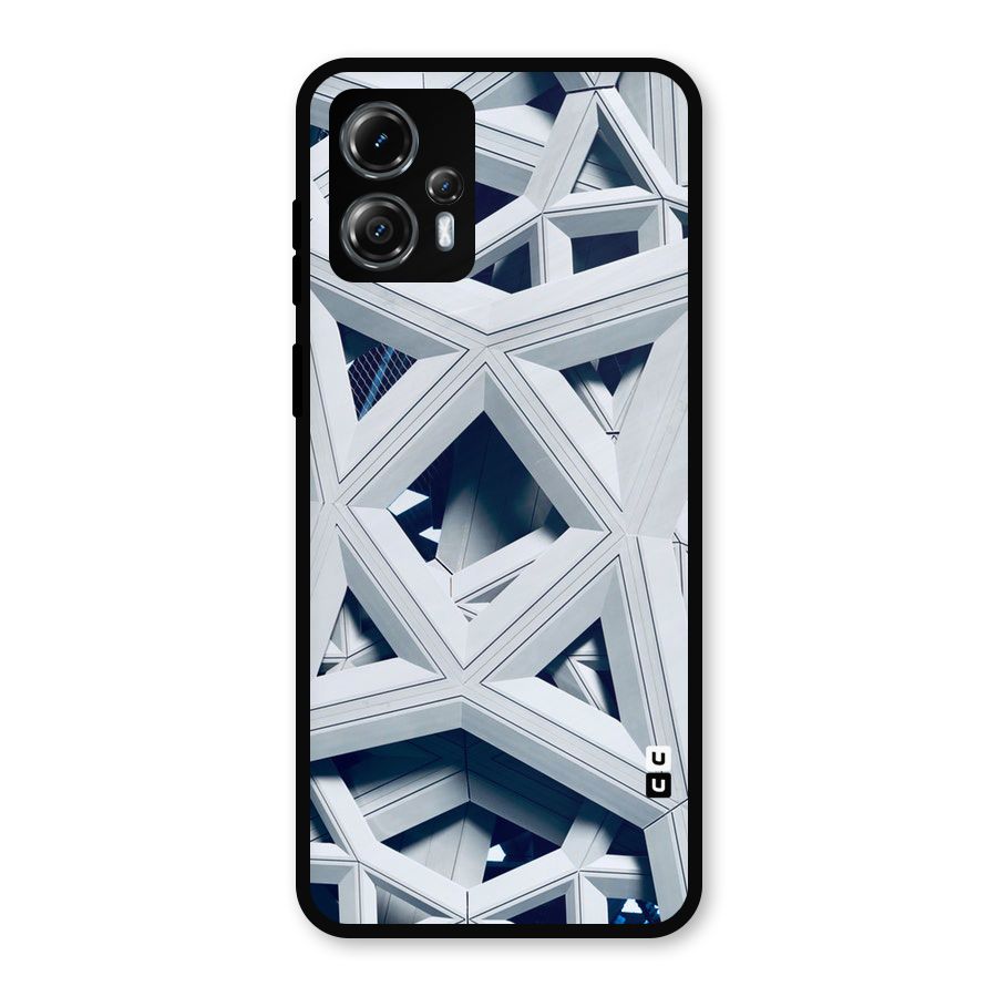 Abstract White Lines Metal Back Case for Moto G13