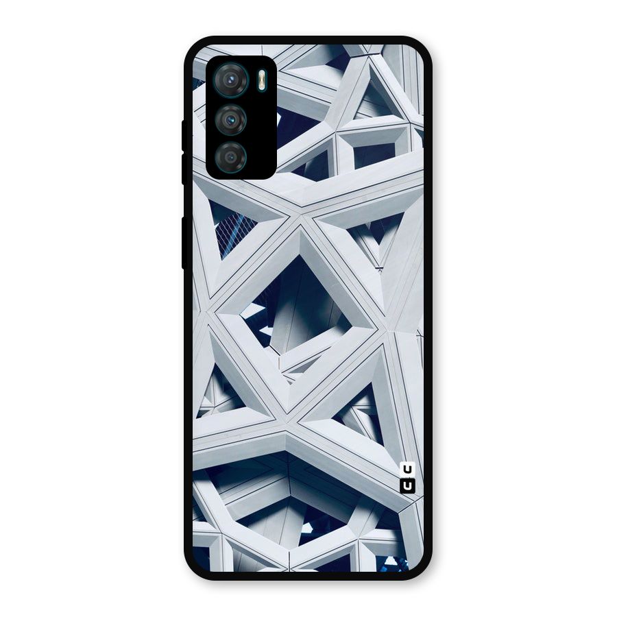 Abstract White Lines Metal Back Case for Moto G42
