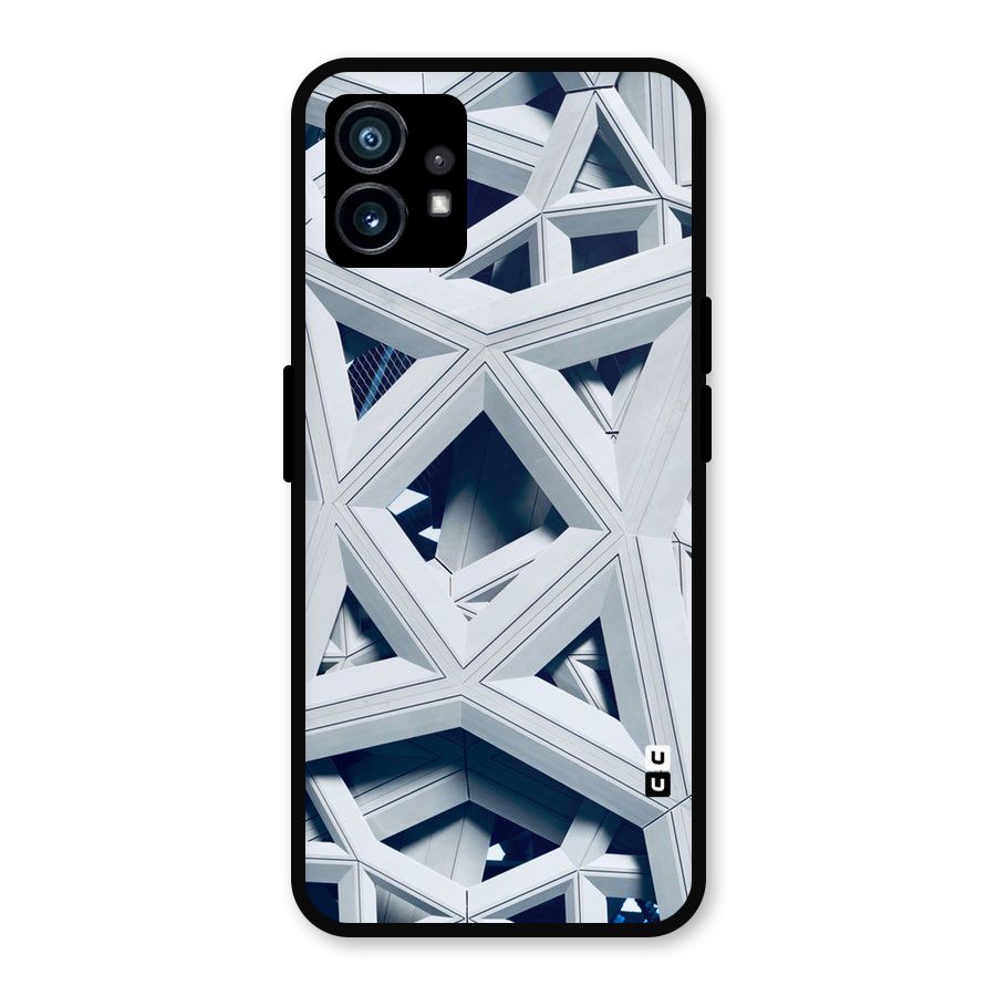 Abstract White Lines Metal Back Case for Nothing Phone 1