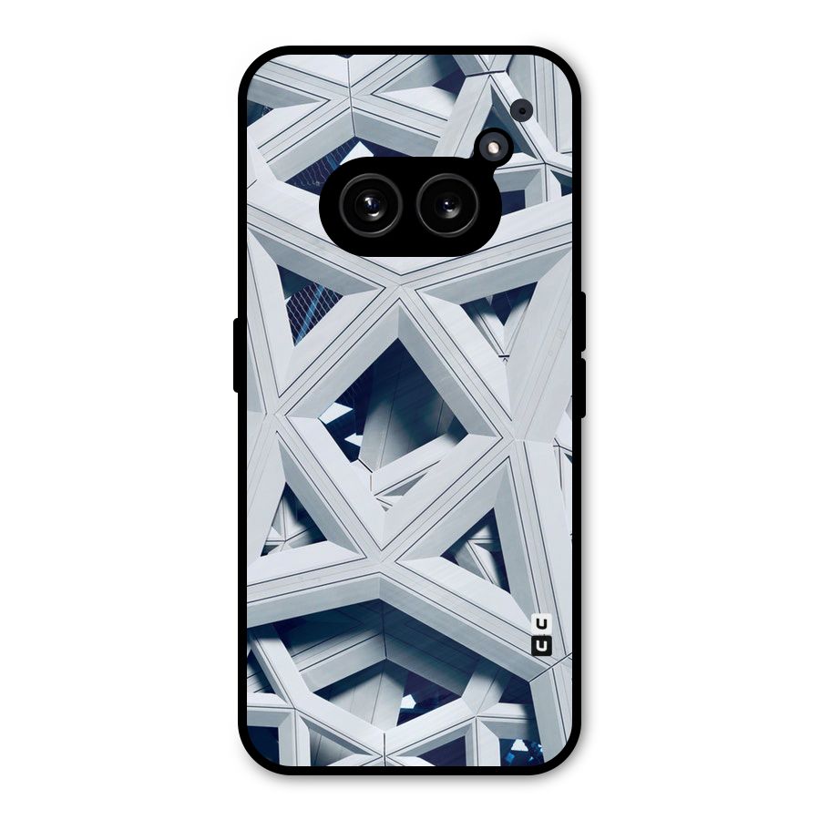 Abstract White Lines Metal Back Case for Nothing Phone 2a Plus