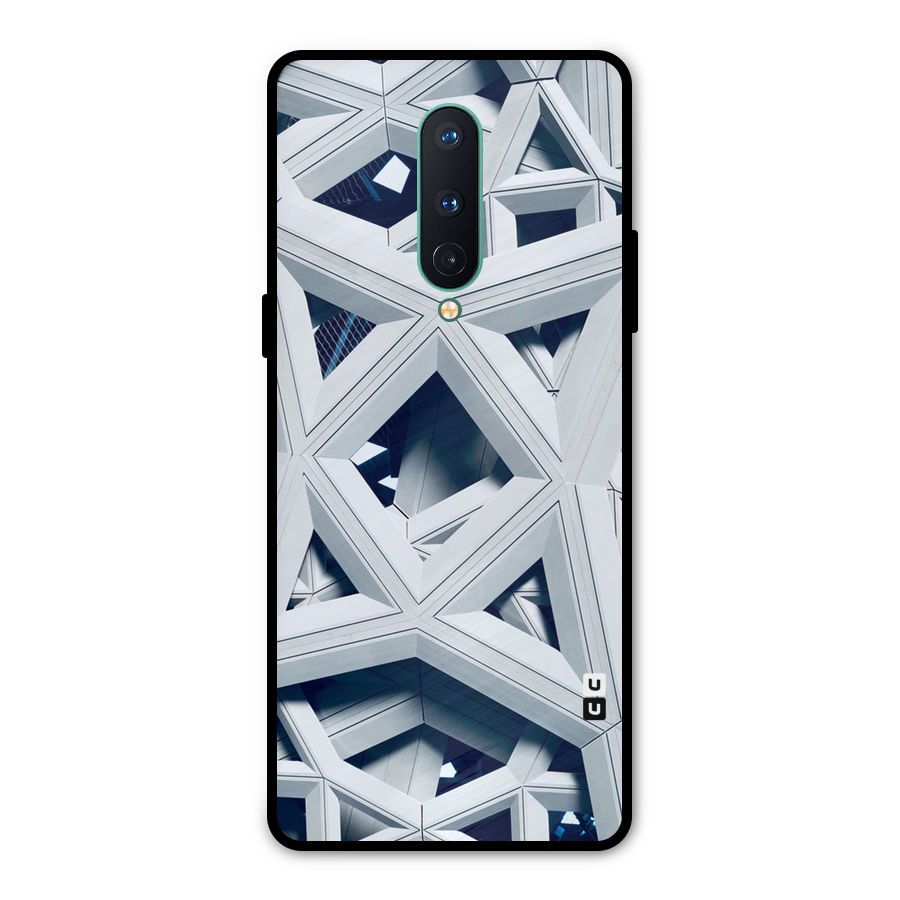 Abstract White Lines Metal Back Case for OnePlus 8
