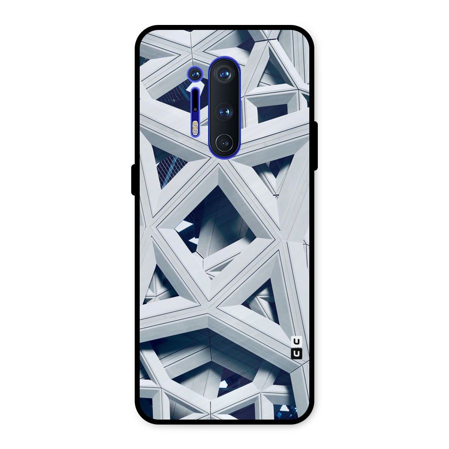 Abstract White Lines Metal Back Case for OnePlus 8 Pro