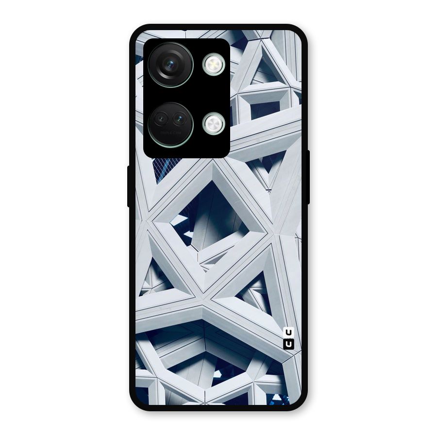 Abstract White Lines Metal Back Case for OnePlus Nord 3