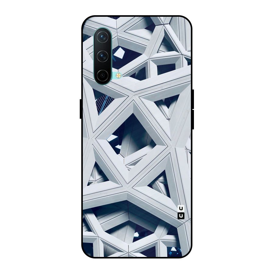 Abstract White Lines Metal Back Case for OnePlus Nord CE 5G