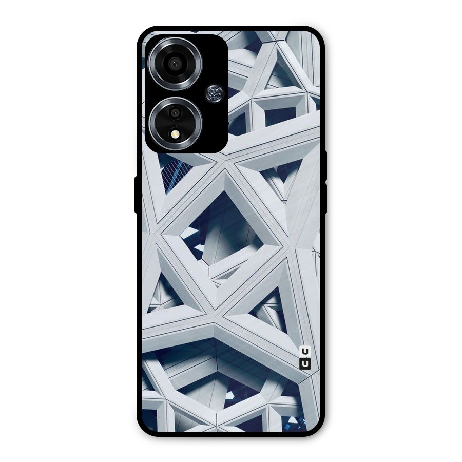 Abstract White Lines Metal Back Case for Oppo A59