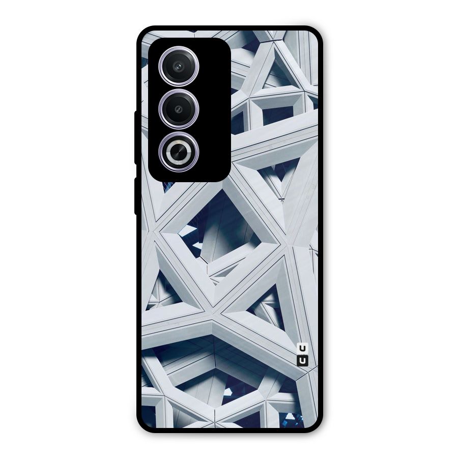 Abstract White Lines Metal Back Case for Oppo K12x