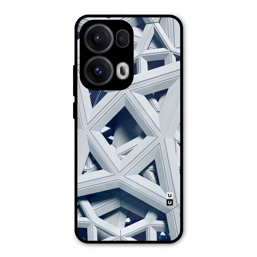 Abstract White Lines Metal Back Case for Oppo Reno13 Pro