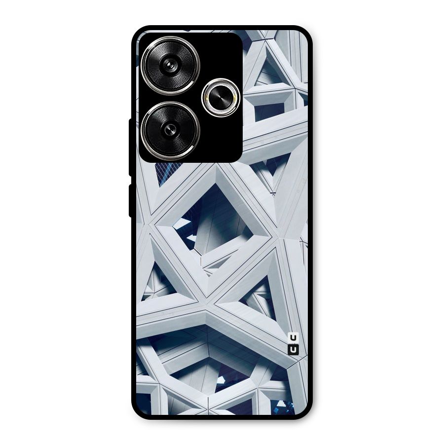 Abstract White Lines Metal Back Case for Poco F6