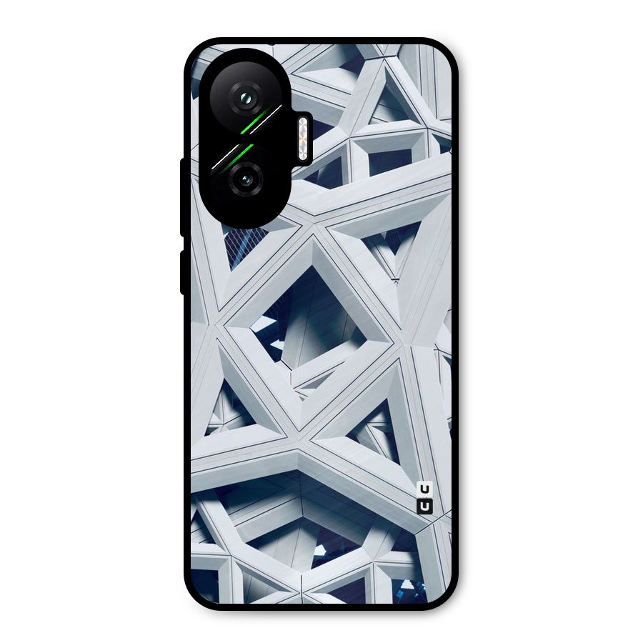 Abstract White Lines Metal Back Case for Poco F7