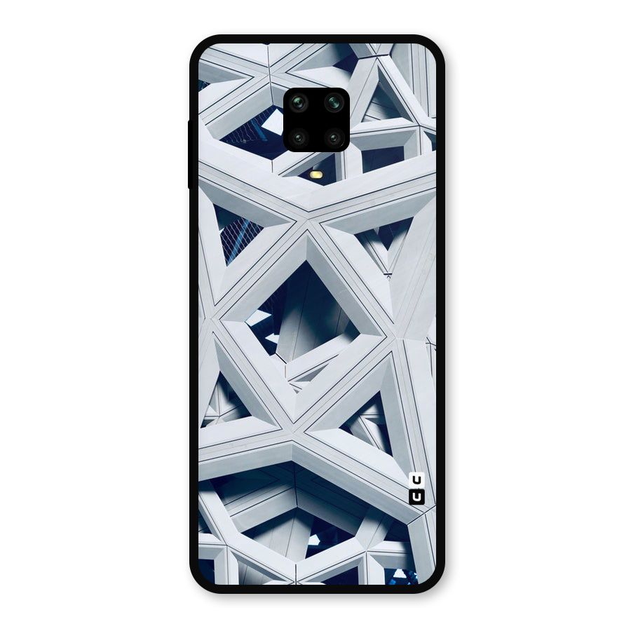 Abstract White Lines Metal Back Case for Poco M2 Pro