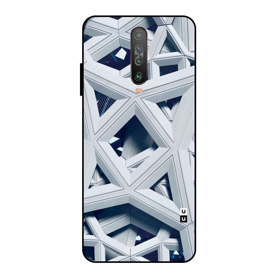 Abstract White Lines Metal Back Case for Poco X2