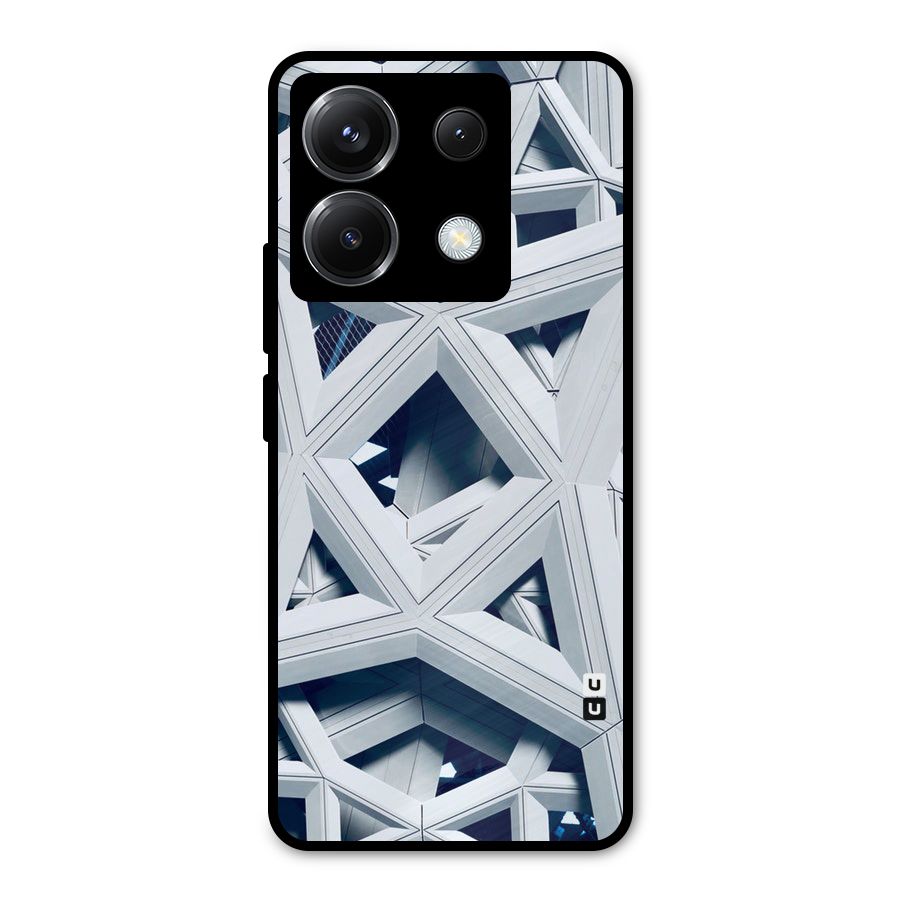 Abstract White Lines Metal Back Case for Poco X6