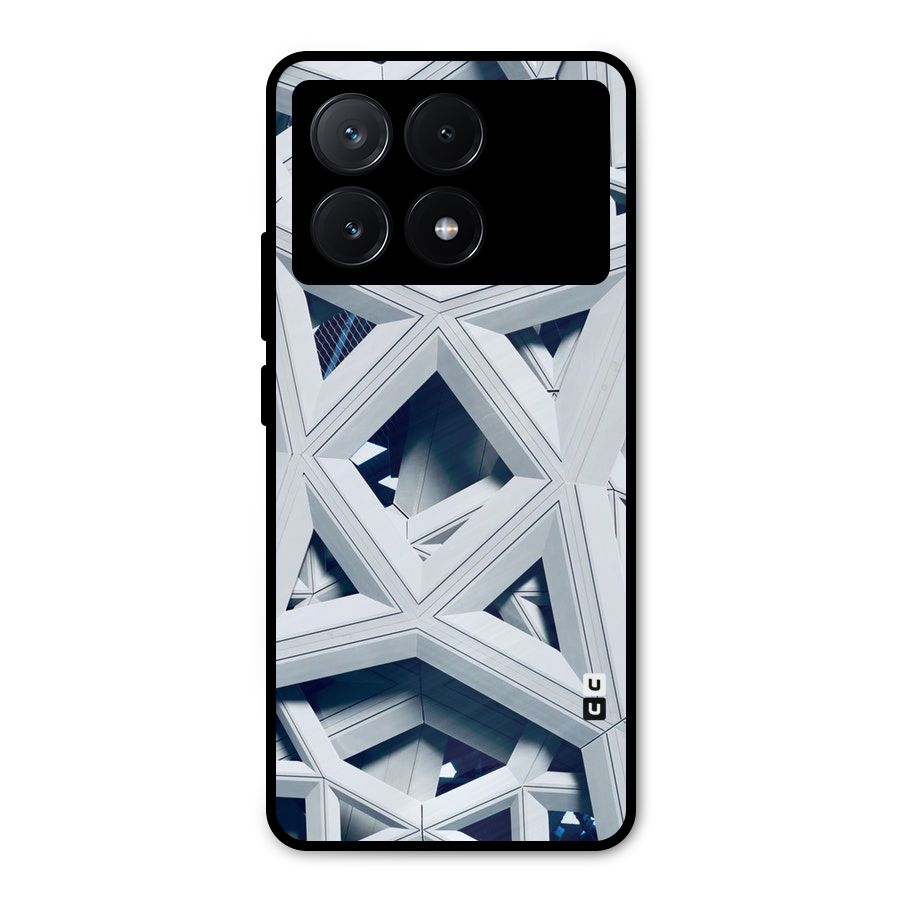 Abstract White Lines Metal Back Case for Poco X6 Pro