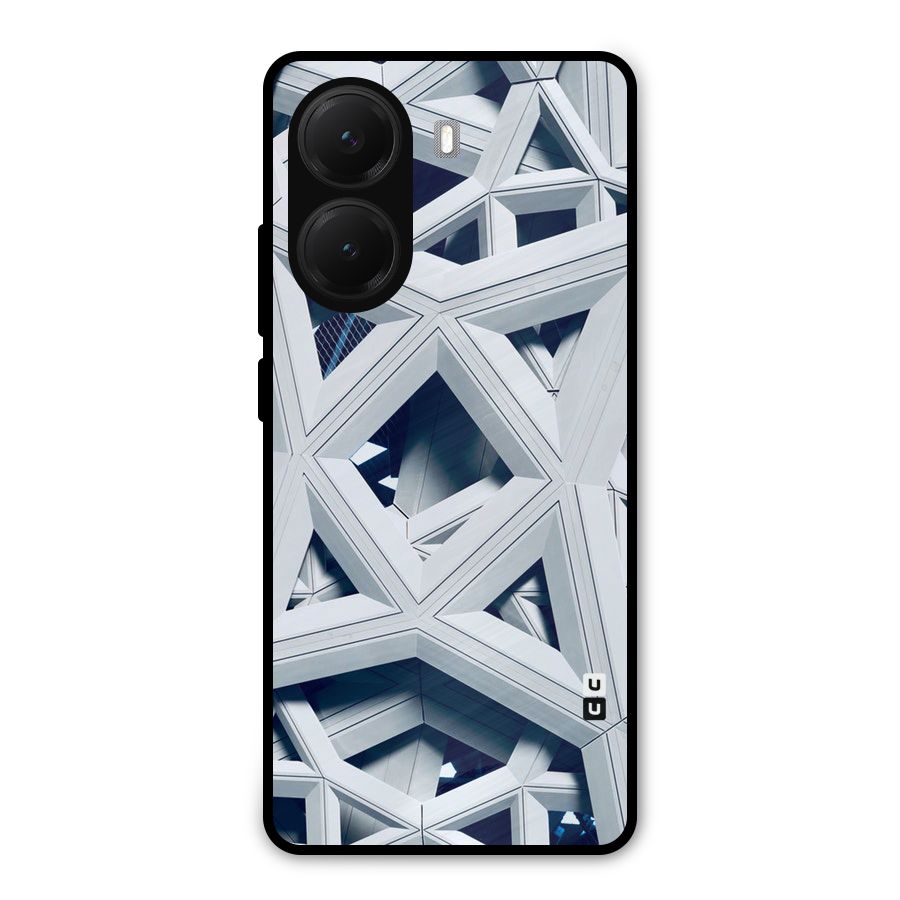Abstract White Lines Metal Back Case for Poco X7 Pro