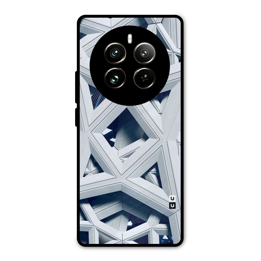 Abstract White Lines Metal Back Case for Realme 12 Pro