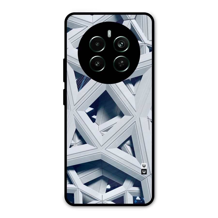 Abstract White Lines Metal Back Case for Realme 12 Pro Plus