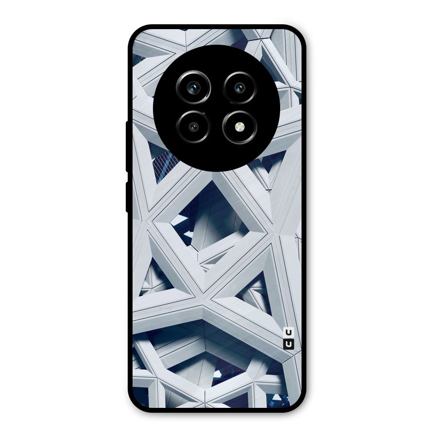 Abstract White Lines Metal Back Case for Realme 13 Pro