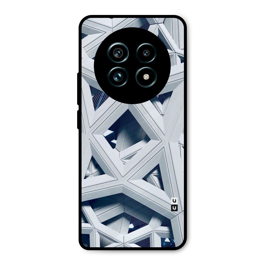 Abstract White Lines Metal Back Case for Realme 13 Pro Plus