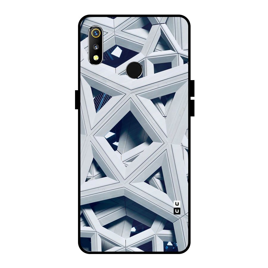 Abstract White Lines Metal Back Case for Realme 3i
