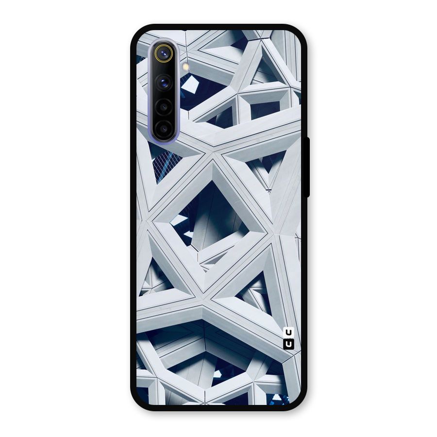 Abstract White Lines Metal Back Case for Realme 6i