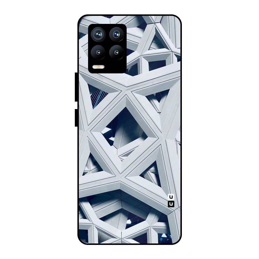 Abstract White Lines Metal Back Case for Realme 8 Pro