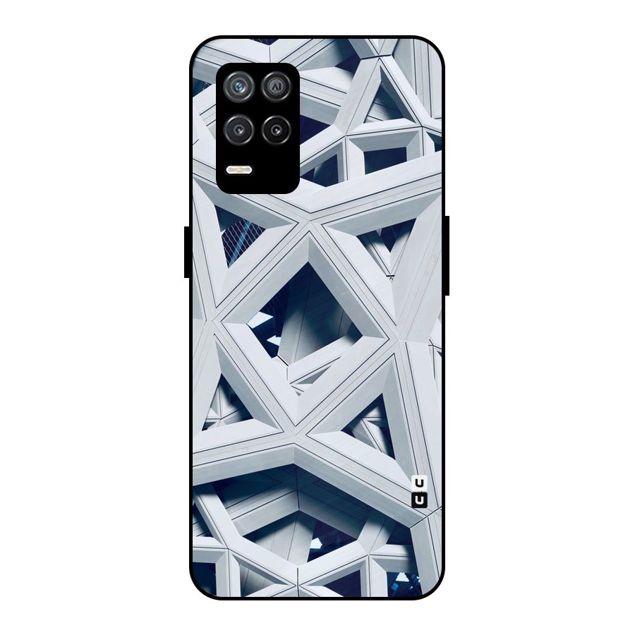 Abstract White Lines Metal Back Case for Realme 8s 5G