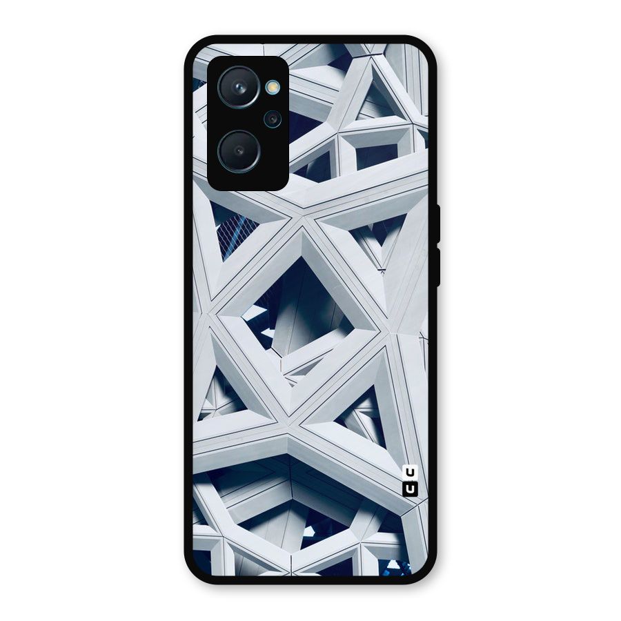 Abstract White Lines Metal Back Case for Realme 9i