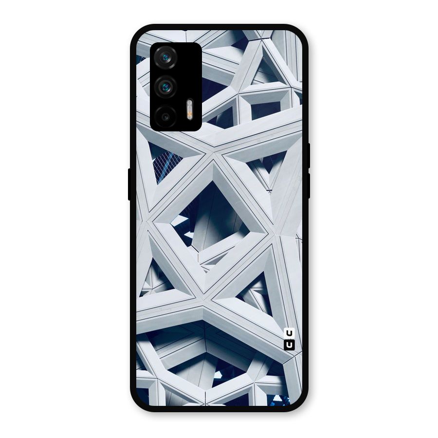 Abstract White Lines Metal Back Case for Realme GT 5G