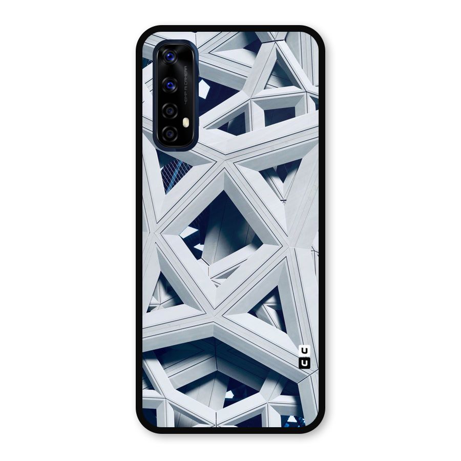 Abstract White Lines Metal Back Case for Realme Narzo 20 Pro