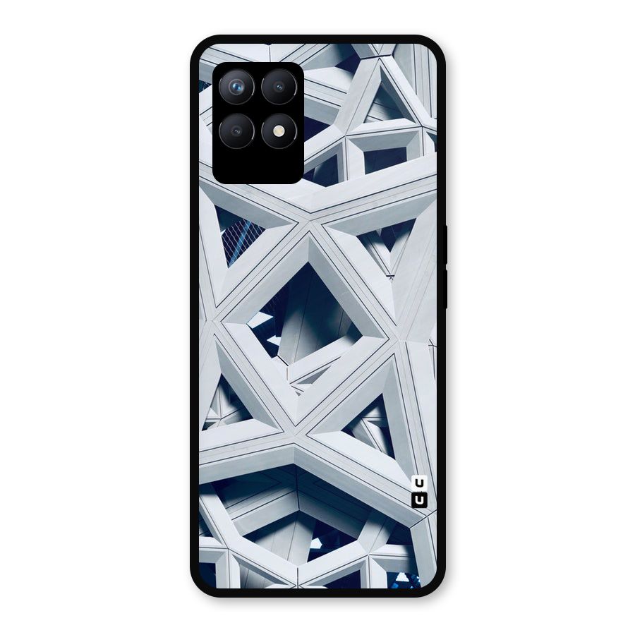 Abstract White Lines Metal Back Case for Realme Narzo 50