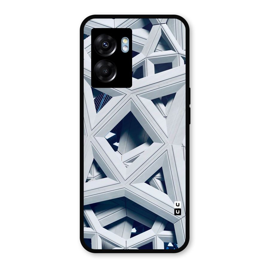 Abstract White Lines Metal Back Case for Realme Narzo 50 5G