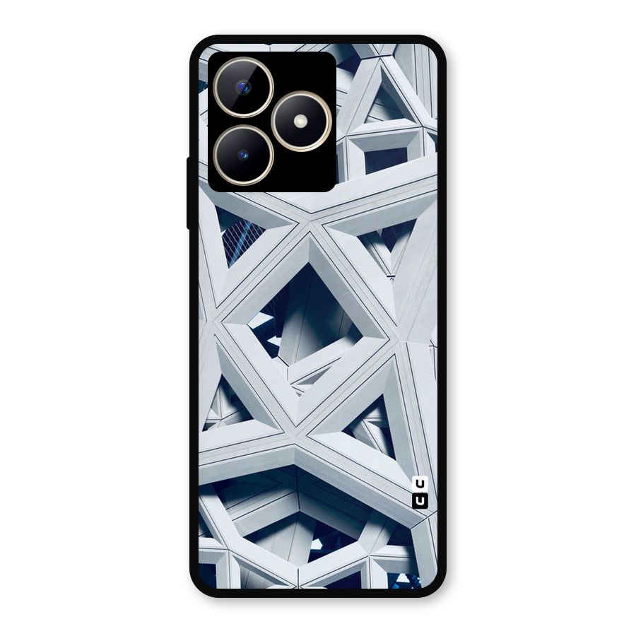 Abstract White Lines Metal Back Case for Realme Narzo N53
