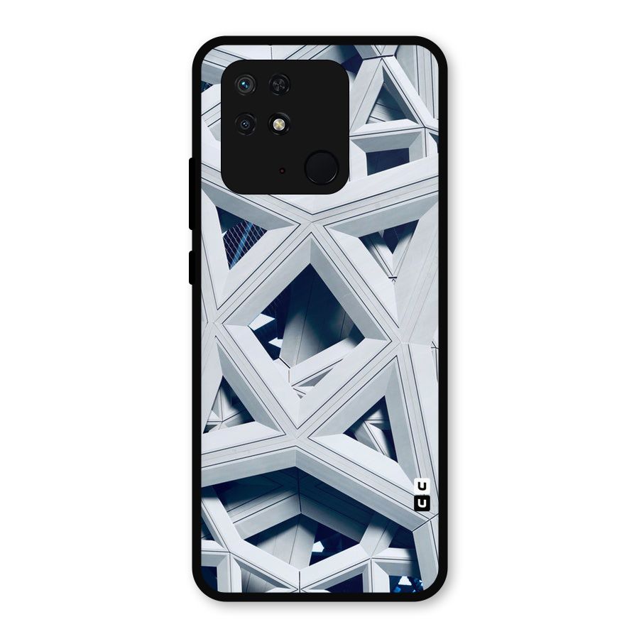 Abstract White Lines Metal Back Case for Redmi 10 Power