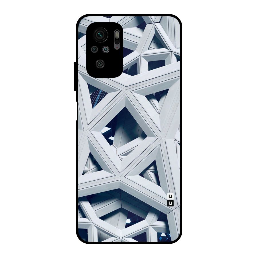 Abstract White Lines Metal Back Case for Redmi Note 10S