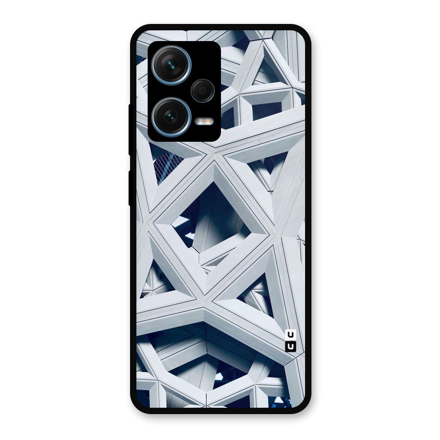 Abstract White Lines Metal Back Case for Redmi Note 12 Pro Plus 5G