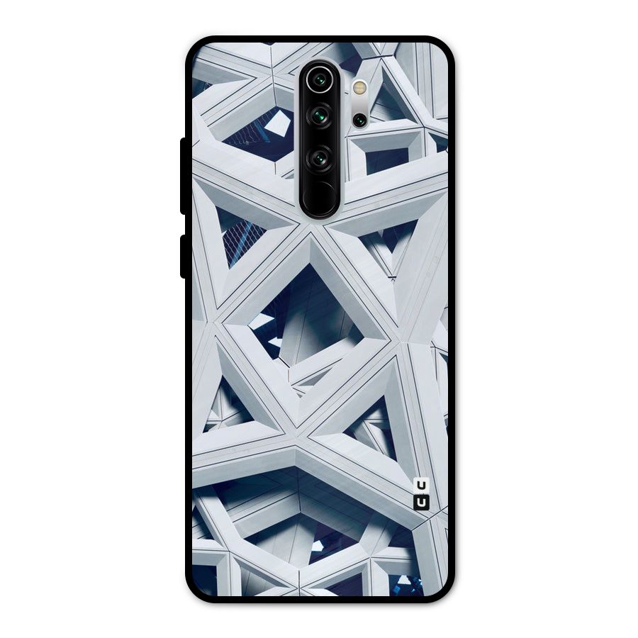 Abstract White Lines Metal Back Case for Redmi Note 8 Pro