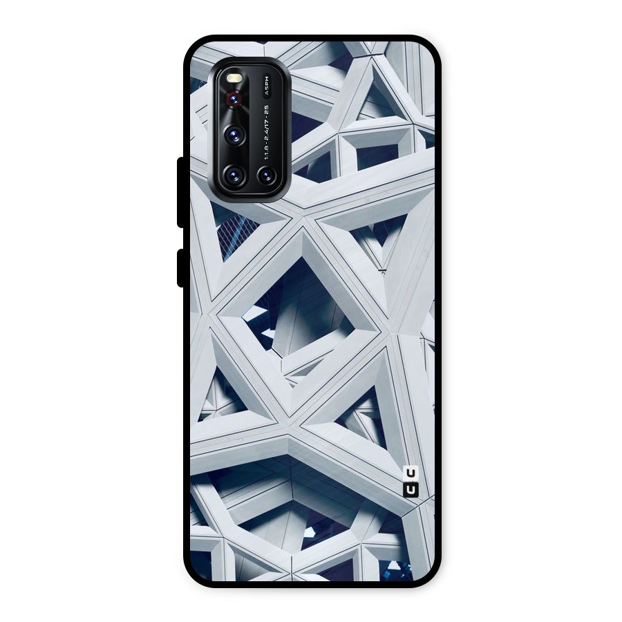 Abstract White Lines Metal Back Case for Vivo V19