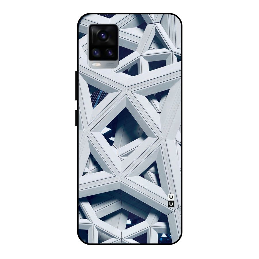 Abstract White Lines Metal Back Case for Vivo V20 2021