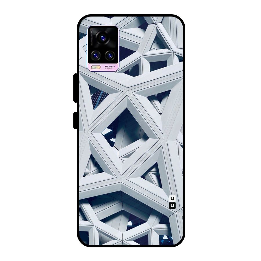 Abstract White Lines Metal Back Case for Vivo V20 Pro