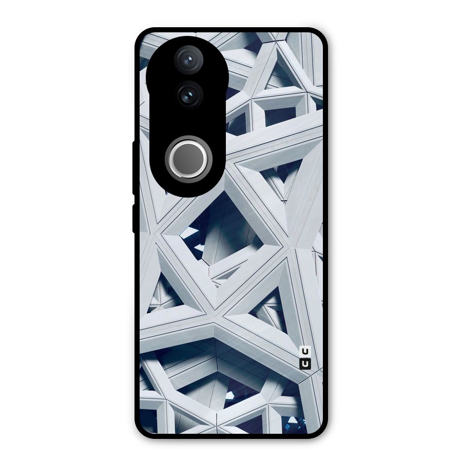 Abstract White Lines Metal Back Case for Vivo V50