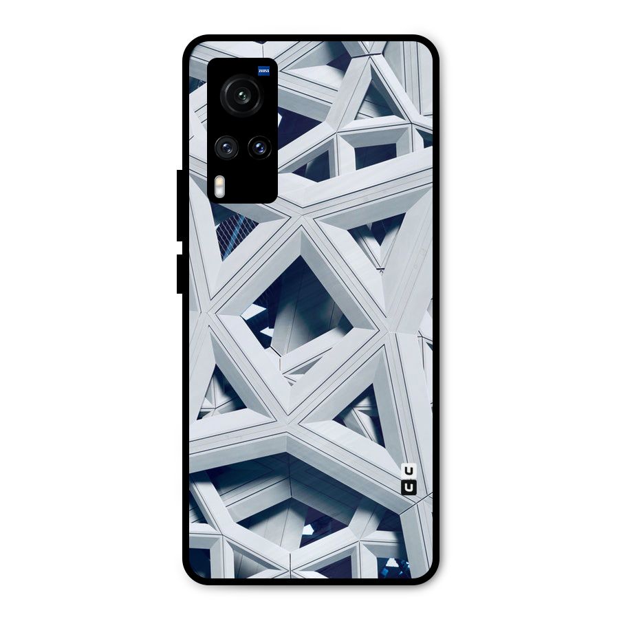Abstract White Lines Metal Back Case for Vivo X60