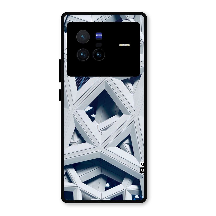 Abstract White Lines Metal Back Case for Vivo X80