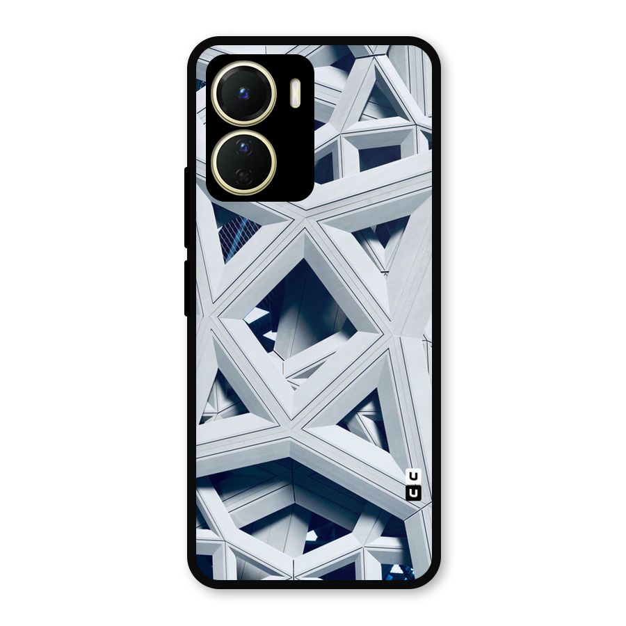 Abstract White Lines Metal Back Case for Vivo Y16