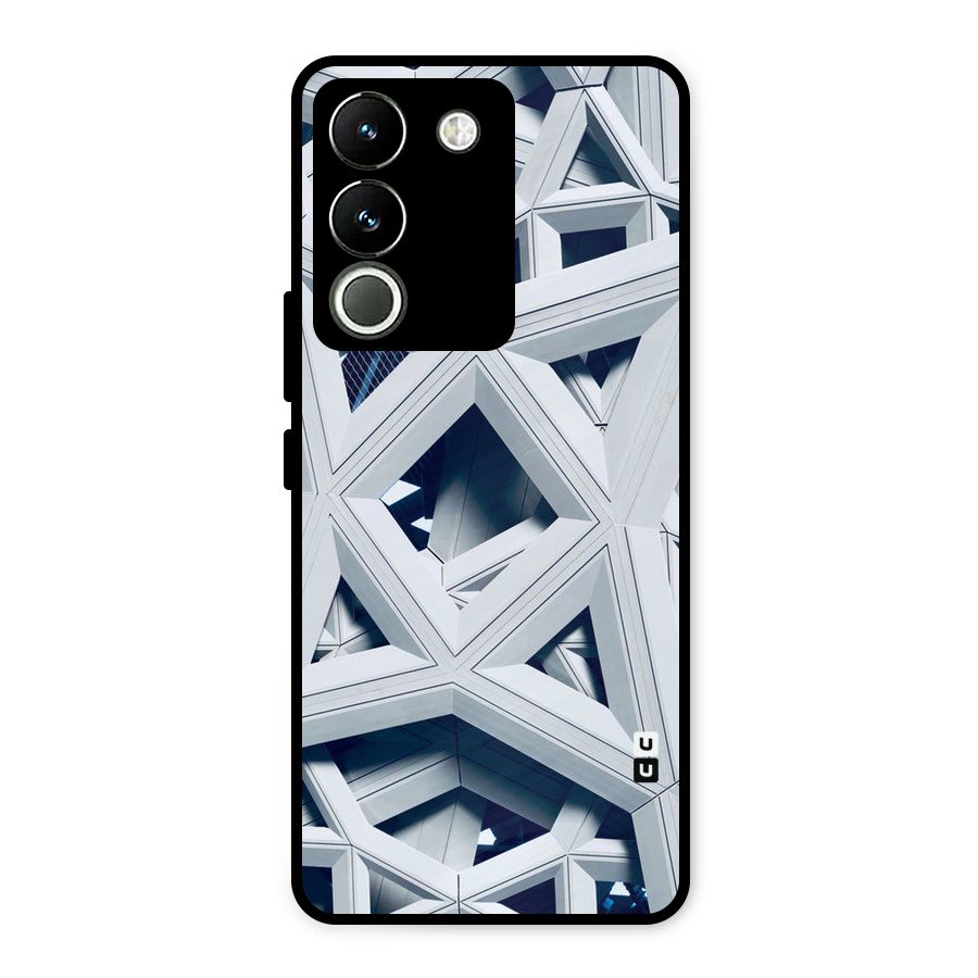 Abstract White Lines Metal Back Case for Vivo Y200