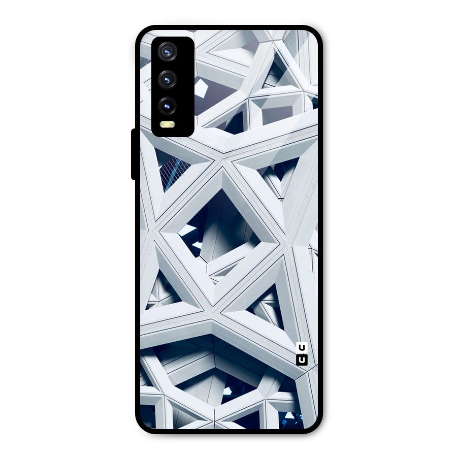 Abstract White Lines Metal Back Case for Vivo Y20t