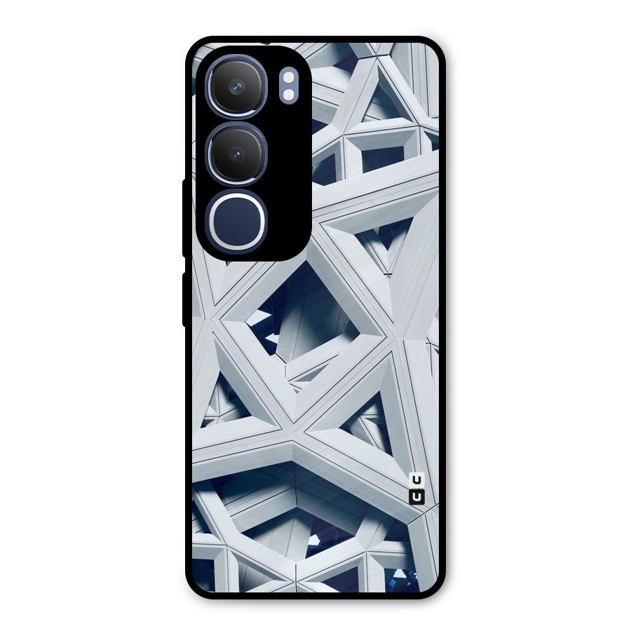 Abstract White Lines Metal Back Case for Vivo Y29