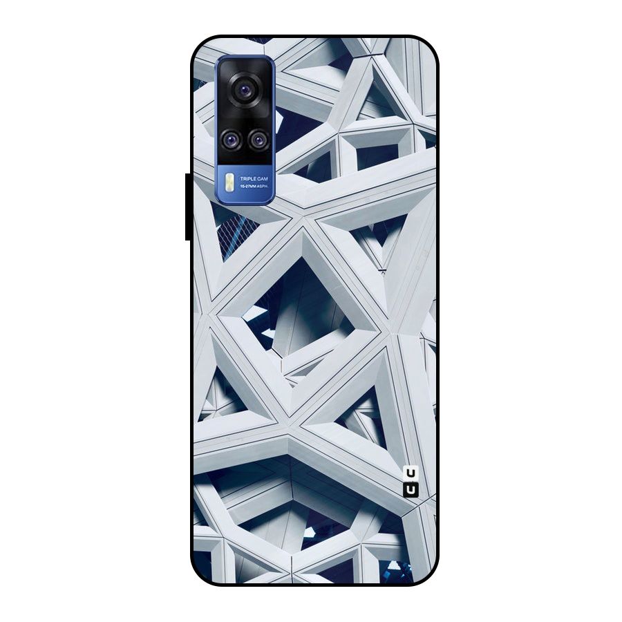 Abstract White Lines Metal Back Case for Vivo Y51